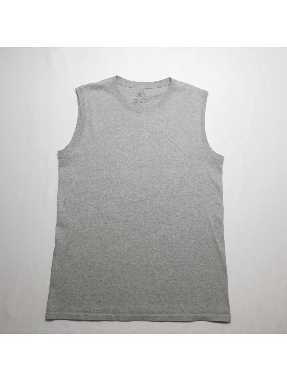 Fruit of the Loom Men's Small Gray Sleeveless Muscle T-Shirt Tank Top Cotton Ble